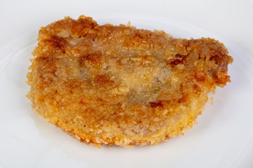 Roasted pork schnitzel
