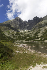 Naklejka na ściany i meble View on the mountain Peaks of the High Tatras, Slovakia