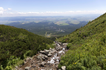 Fototapeta na wymiar View on the mountain Peaks of the High Tatras, Slovakia