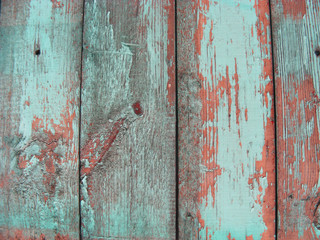 Shabby Wood Background in teal, blue, brown