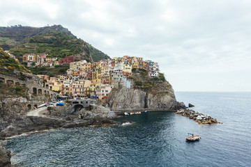 Fototapeta na wymiar Village of Manrola in Cinque Terre, Italy