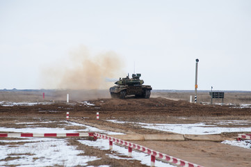 Fototapeta na wymiar Army tank. Military training