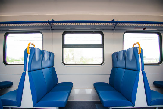 Fototapeta Inside the suburban electric train