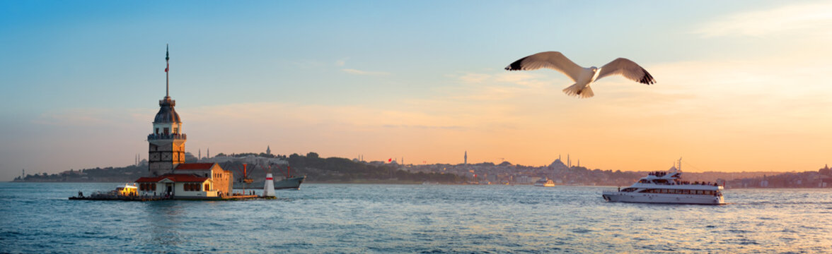 Maiden Tower in sea