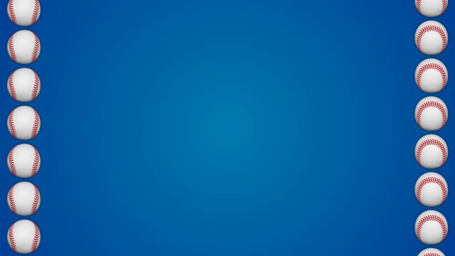 Baseball ball american sport blue border frame background pattern