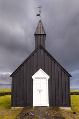 the famous black church of Budir in Iceland