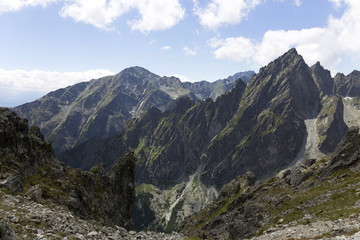 Naklejka premium View on the mountain Peaks of the High Tatras, Slovakia