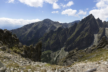 Fototapeta na wymiar View on the mountain Peaks of the High Tatras, Slovakia