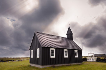 Fototapeta premium the famous black church of Budir in Iceland