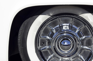 White Vintage Car Wheel