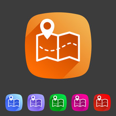 Map location pointer icon flat web sign symbol logo label