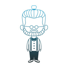 Midget hispter with glasses cartoon vector illustration graphic design