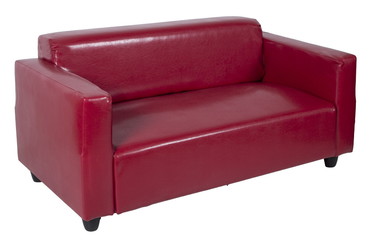 Red leather sofa