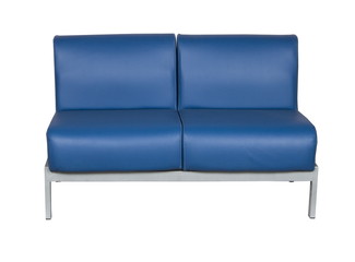 Blue leather sofa