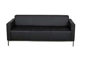 Black leather sofa