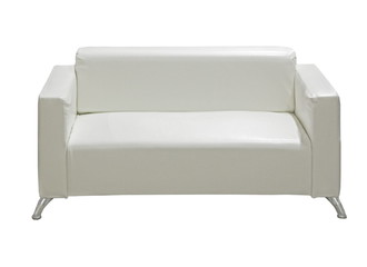 White leather sofa