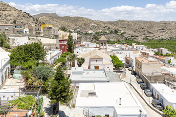 a view over Santa Fé de Mondujar town, Almeria, Andalusia, Spain