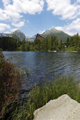 Mountain Lake Strbske pleso in the High Tatras, Slovakia