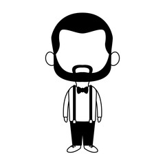 Afro midget hipster cartoon vector illustration graphic design