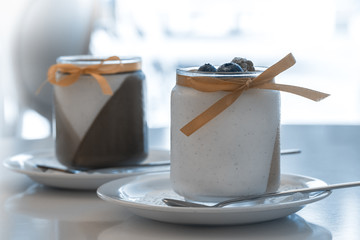 Homemade vanilla panna cotta