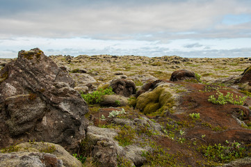 Texturas e padrões na bonita paisagem da Islândia