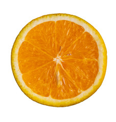 Orange half slice closeup macro