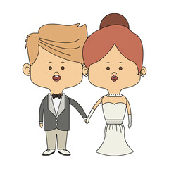 Obraz na płótnie Canvas Groom and bride midgets cartoon vector illustration graphic design