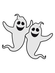 2 freunde team paar party crew gespenst geist lachen süß niedlich frech comic cartoon clipart spuken horror monster grusel halloween