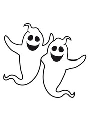 2 freunde team paar party crew gespenst geist lachen süß niedlich frech comic cartoon clipart spuken horror monster grusel halloween
