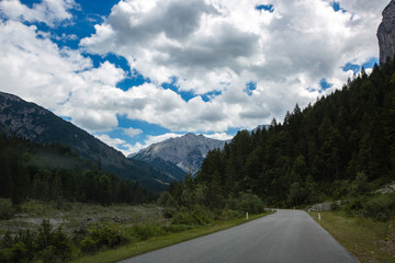 contry road at the alps