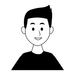 Young man with casual clothes cartoon vector illustration graphic design