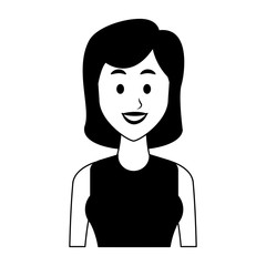 Young woman with casual clothes cartoon vector illustration graphic design