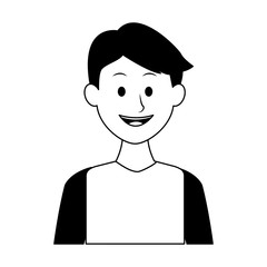 Young man with casual clothes cartoon vector illustration graphic design