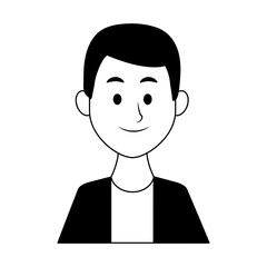Young man with casual clothes cartoon vector illustration graphic design