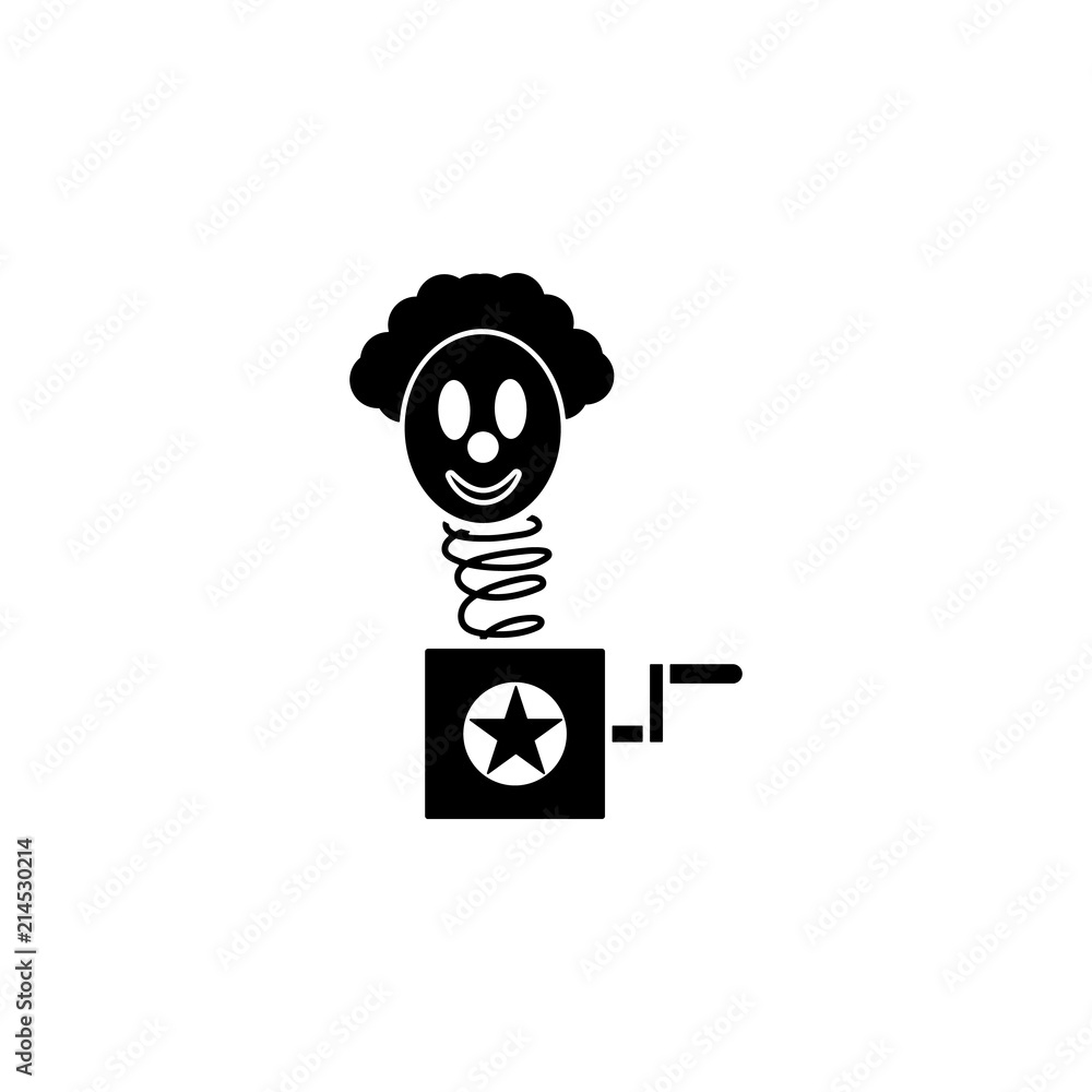 Poster clown in box icon. element of joke dat icon. premium quality graphic design icon. signs and symbols 
