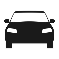 Car icon. Automobile symbol front view. Flat style