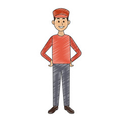 Young man with casual clothes cartoon vector illustration graphic design