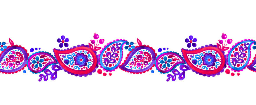 Colorful Paisley Border