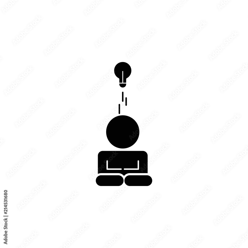 Poster think icon. element of concentration icon for mobile concept and web apps. detailed think icon can b