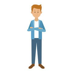 Young man with casual clothes cartoon vector illustration graphic design