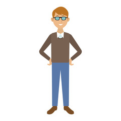 Young man with casual clothes cartoon vector illustration graphic design