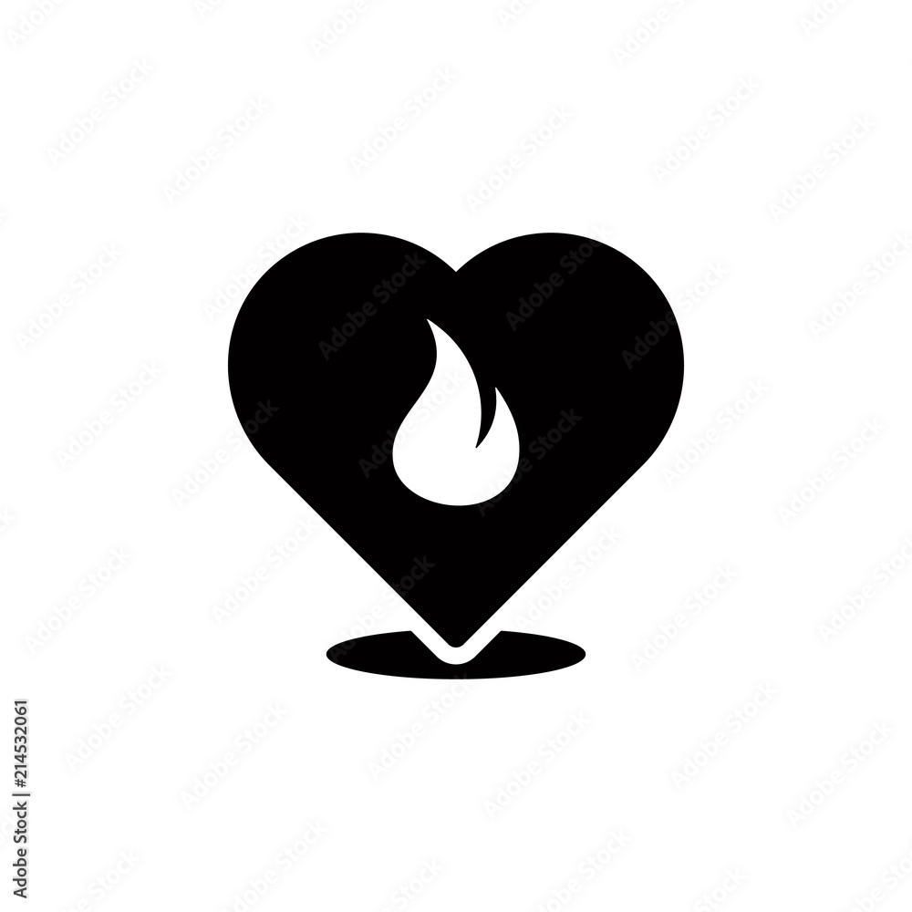 Aufkleber burning heart icon. element of concentration icon for mobile concept and web apps. detailed burning 