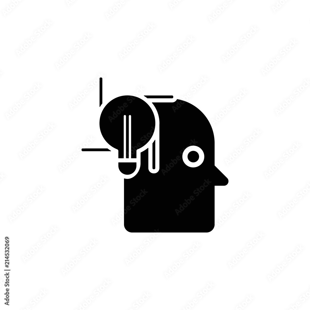 Poster idea in head icon. element of concentration icon for mobile concept and web apps. detailed idea in h