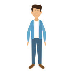 Young man with casual clothes cartoon vector illustration graphic design