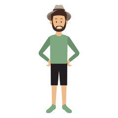 Young man with beard and casual clothes cartoon vector illustration graphic design