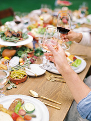 Couple Cheers With Wine