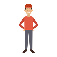Young man with casual clothes cartoon vector illustration graphic design