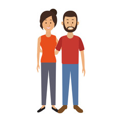 Cute and young couple cartoon vector illustration graphic design