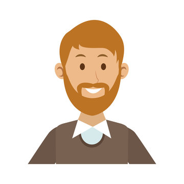 Young man with beard and casual clothes cartoon vector illustration graphic design