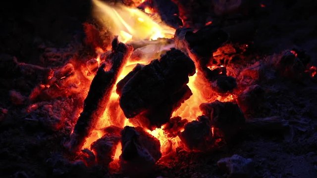 Footage of Campfire Burning